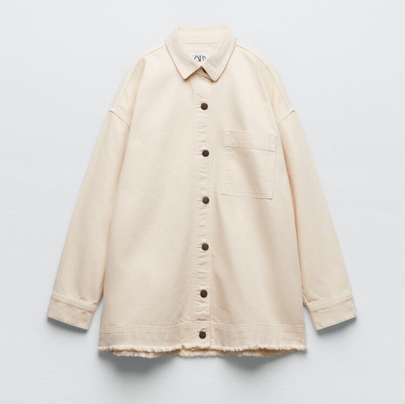 Zara Cream Button-Up Jacket - Picture 9 of 15